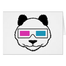 Panda 3D Grußkarte
