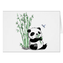 Panda, der Bambus isst Karte