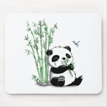 Panda, der Bambus isst Mauspads