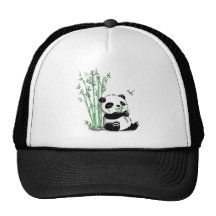 Panda, der Bambus isst Retrokultkappen