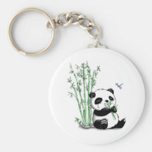 Panda, der Bambus isst Schlüsselband