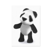 Panda des Baby-3d mit einer Frage Galerie Falt Leinwand