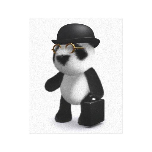 Panda-Geschäftsmann des Baby-3d Gespannte Galeriedrucke