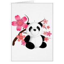 Panda-Kirschblüten Grußkarten