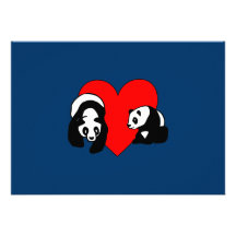 Panda-Liebe Individuelle Ankündigskarten