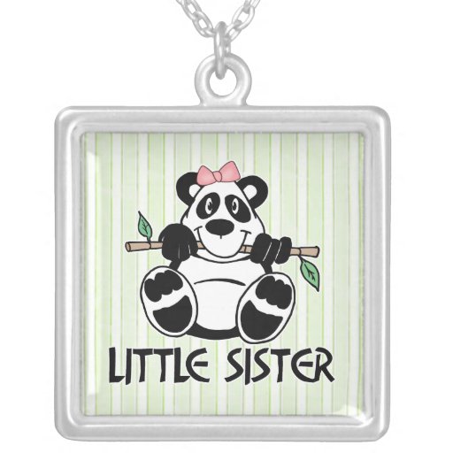 Panda-Mädchen-kleine Schwester Personalisierte Halskette