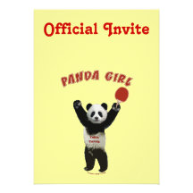 Panda-Mädchen-Klingeln Pong Ankündigungskarten
