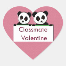 Panda-Mitschüler-Valentinsgruß-Herz Sticker_rose
