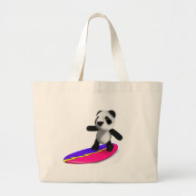 Panda-Surfen des Baby-3d Leinentaschen