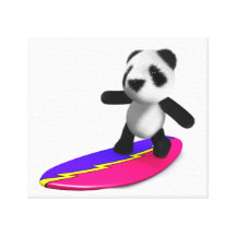 Panda-Surfen des Baby-3d Leinwanddruck