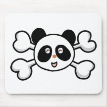 Pandabär Totenkopf mit gekreuzter Knochen Mauspad