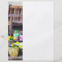 Pansies and Watering Cans on Steps Flyer