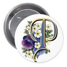Pansy-Initiale - P Anstecknadel