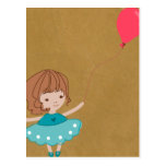 Paperfruit Ballon Mädchen-Postkarte
