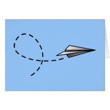 Papierluft-Flugzeug Grußkarte