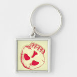 Papierschädel 3D keychain (Rosa) Schlüsselband