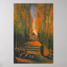 Pappelallee im Herbst (Van Gogh) Poster