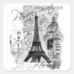 Paris-Eiffelturm-französische Szenen-Collage Aufkleber