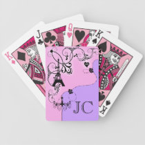 Paris girly chandelier monogram spielkarten