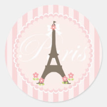 Paris im Frühjahr Girly Runder Aufkleber