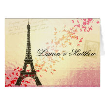 Paris in der Liebe - Eiffel-Turm Grußkarte