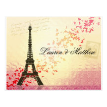 Paris in der Liebe - Eiffel-Turm Postkarte