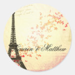Paris in der Liebe - Eiffel-Turm Runder Aufkleber