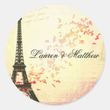 Paris in der Liebe - Eiffel-Turm Runder Sticker
