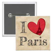 Paris-Knopf der Liebe I Anstecknadel