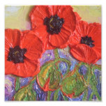 Paris rotes Mohnblumen-Kunst-Plakat Photo Druck