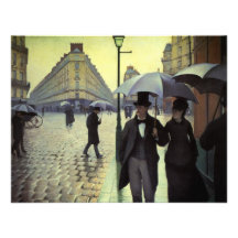 Paris-Straße, regnerischer Tag durch Gustave Caill Individuelle Einladungskarte