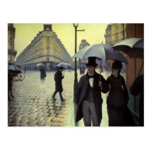 Paris-Straße, regnerischer Tag durch Gustave Caill Postkarte