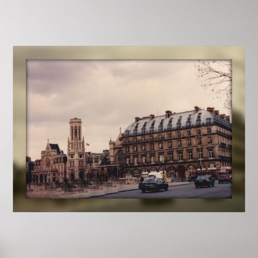 Paris-Straßen-Plakat mit Rahmen