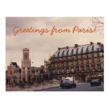 Paris-Straßen-Postkarte