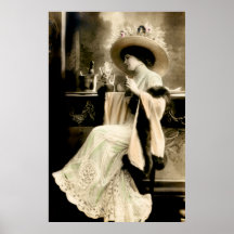 Pariser Frau 1900, die Champagne trinkt Plakatdruck