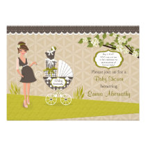 Park Stroll Brunette Gender Neutral Baby Shower einladungen