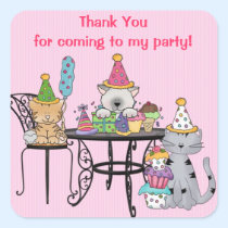 Party Cats Birthday aufkleber