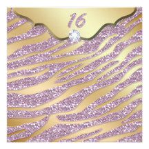 Party des Zebra-Bonbon-16 laden rosa Goldschmuck e Ankündigungen