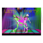 Party Einladung mit Tanzen Roboter Grußkarte