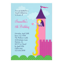 Party Einladung Prinzessin-Rapunzel Birthday