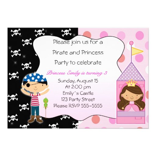 Party Einladungen Piraten-Prinzessin-Birthday