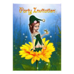 Party Einladungs-niedlicher Elf auf Sonnenblume - 