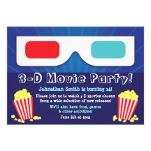 Party-Geburtstags-Einladung des Film-3D