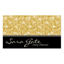 Party-Planer-Geschäfts-Karte - nobler GoldGlitter Visitenkartenvorlage