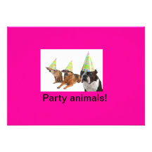 Partytiere Individuelle Ankündigskarten