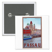 Passau - Donau Ufergegend Anstecknadelbutton