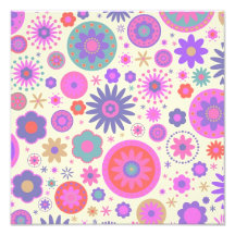 Pastel Rainbow Flower Pattern Photo