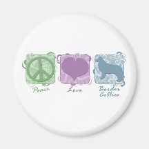 Pastellfrieden, Liebe und GrenzCollies Magnete