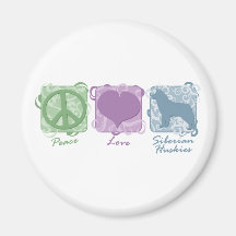 Pastellfrieden, Liebe und sibirischer Huskies Magnete