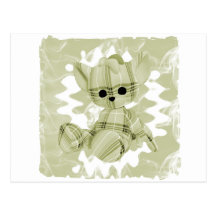 Pastellgelb-Spiralen-Rauch-Teddybär Postkarten